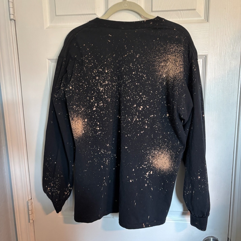 Bohemian Cowgirl Women's Halloween "BOO" Black Splatter Long Sleeve Tee Large - Picture 3 of 13